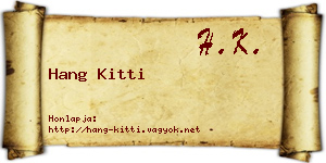 Hang Kitti névjegykártya